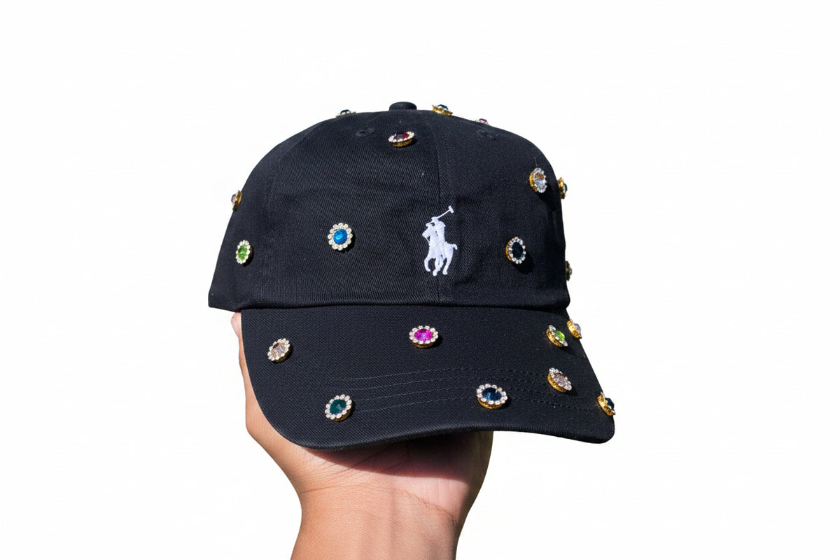 Basic Baddie Bling Black Polo Hat