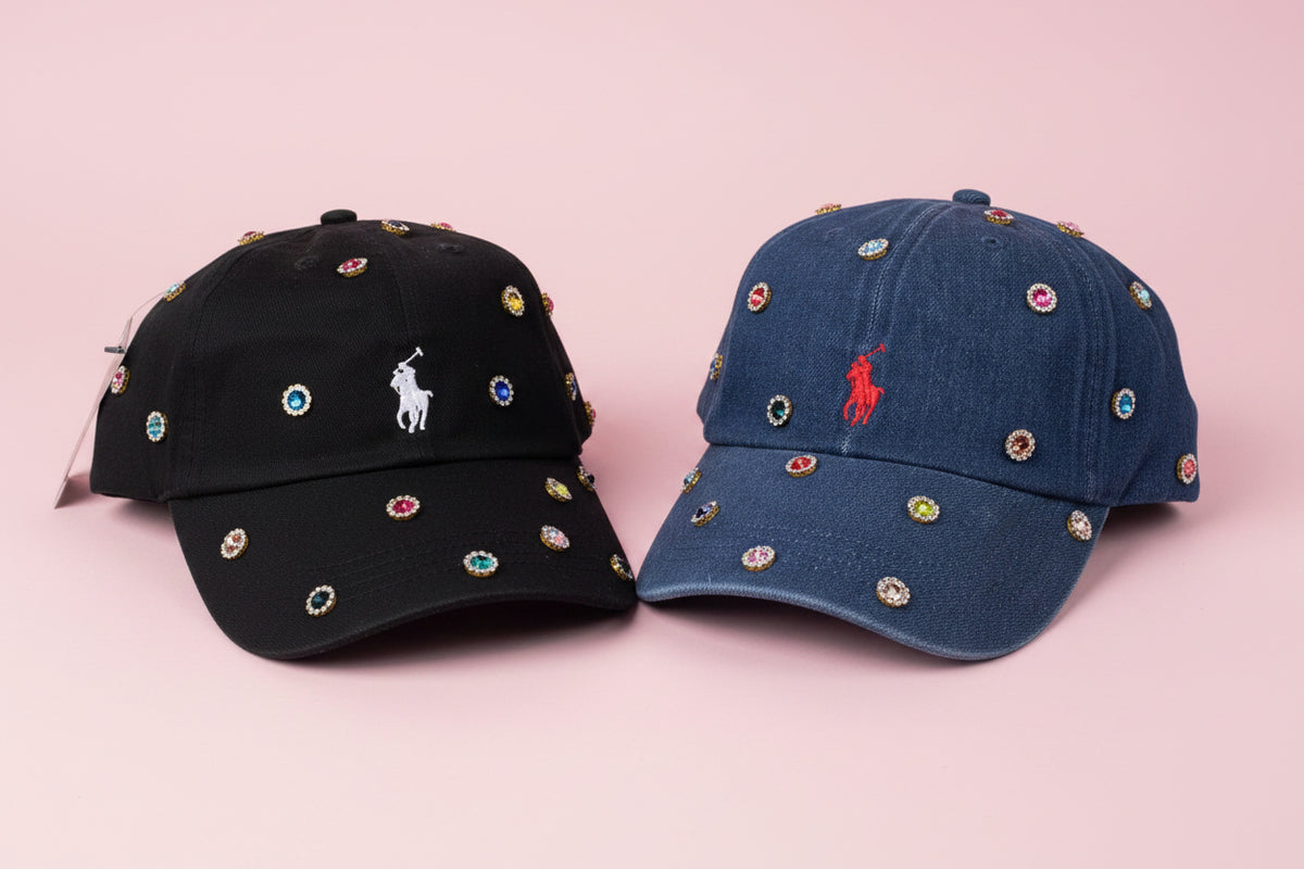 Basic Baddie Bling Denim Polo Hat