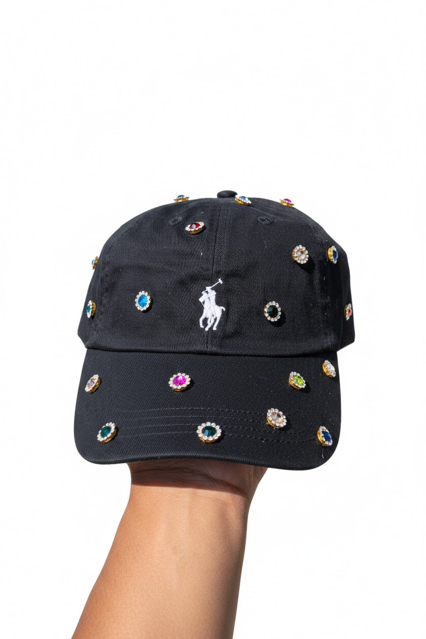 Basic Baddie Bling Black Polo Hat